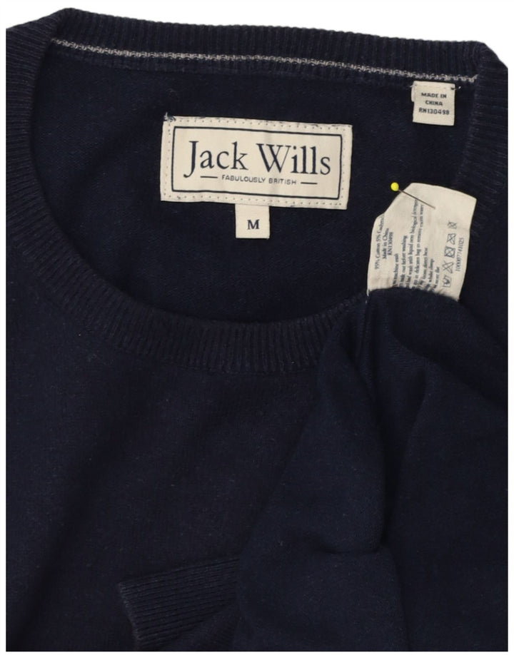 Jack Wills Mens Crew Neck Jumper Sweater Medium Navy Blue Cotton