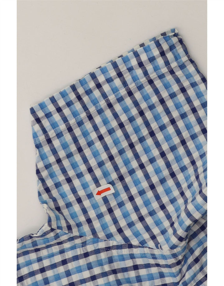 KAPPA Mens Short Sleeve Shirt Large Blue Check Vintage Kappa and Second-Hand Kappa from Messina Hembry 