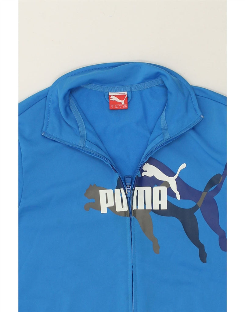 PUMA Boys Graphic Tracksuit Top Jacket  11-12 Years Large Blue Polyester | Vintage Puma | Thrift | Second-Hand Puma | Used Clothing | Messina Hembry 