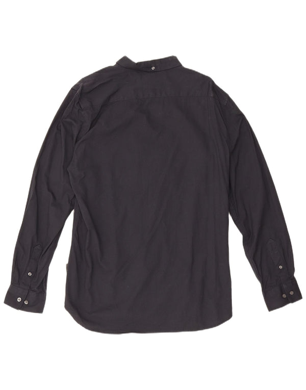French Connection Mens Shirt Large Black Cotton