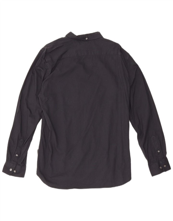 French Connection Mens Shirt Large Black Cotton