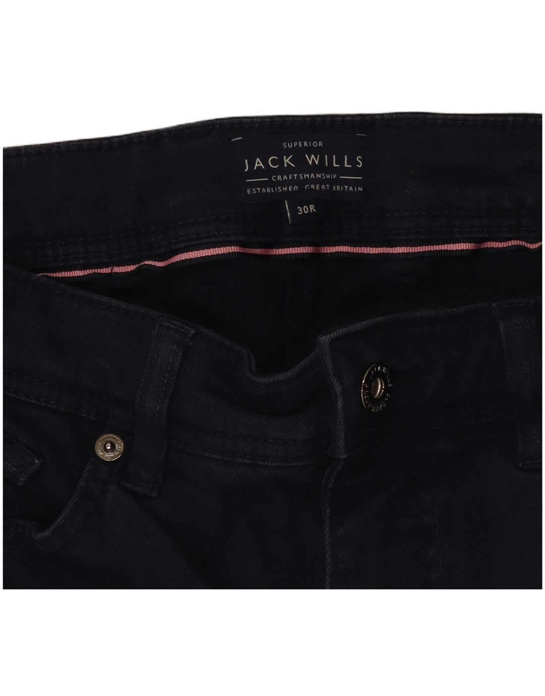Jack Wills Womens Slim Fit Denim Shorts W30 Medium  Navy Blue Cotton