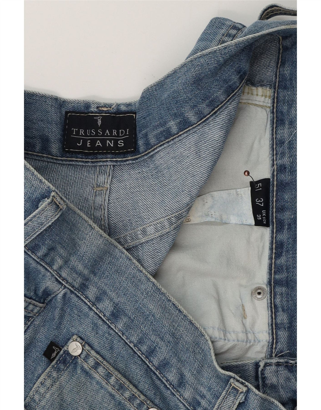 TRUSSARDI Mens Straight Jeans W35 L28 Blue