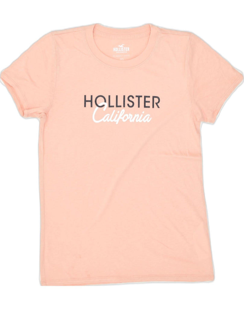 HOLLISTER Womens California Graphic T-Shirt Top UK 10 Small Orange Cotton | Vintage | Thrift | Second-Hand | Used Clothing | Messina Hembry 