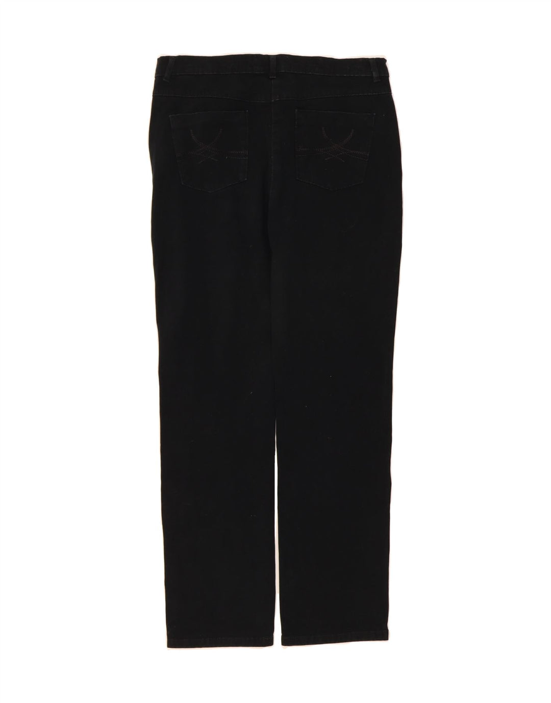 MARKS & SPENCER Womens Casual Trousers UK 12 Medium W32 L30 Navy Blue Vintage Marks & Spencer and Second-Hand Marks & Spencer from Messina Hembry 