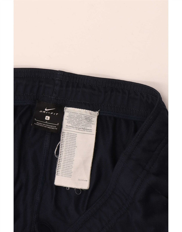 Nike Mens Dri Fit Tracksuit Trousers Large Navy Blue Polyester