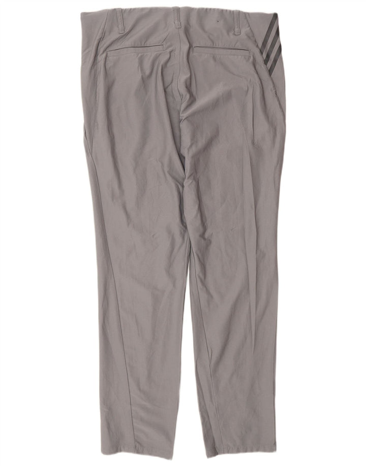 Adidas Mens Slim Chino Trousers W34 L32 Grey Polyester
