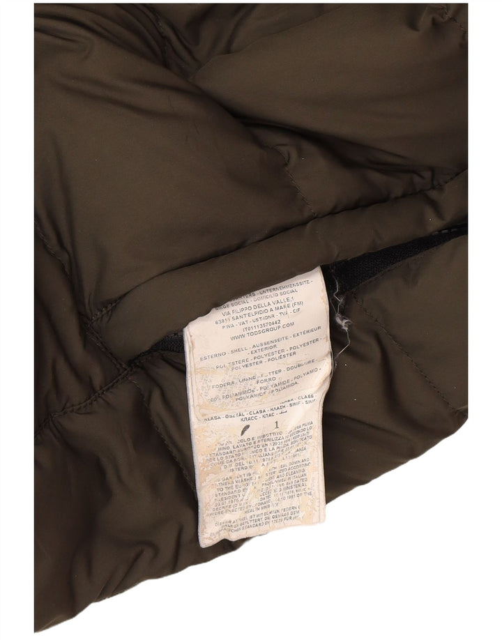 Fay Mens Hooded Padded Jacket UK 40 Large Khaki Polyamide