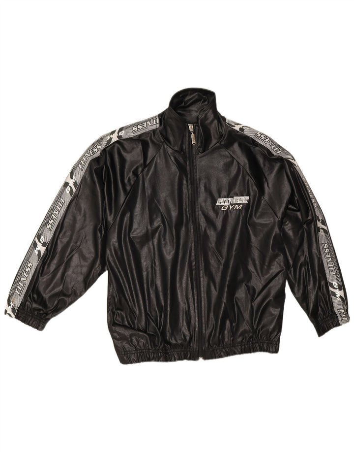 Campagnolo Womens Graphic Oversized Tracksuit Top Jacket UK 10 Small Black