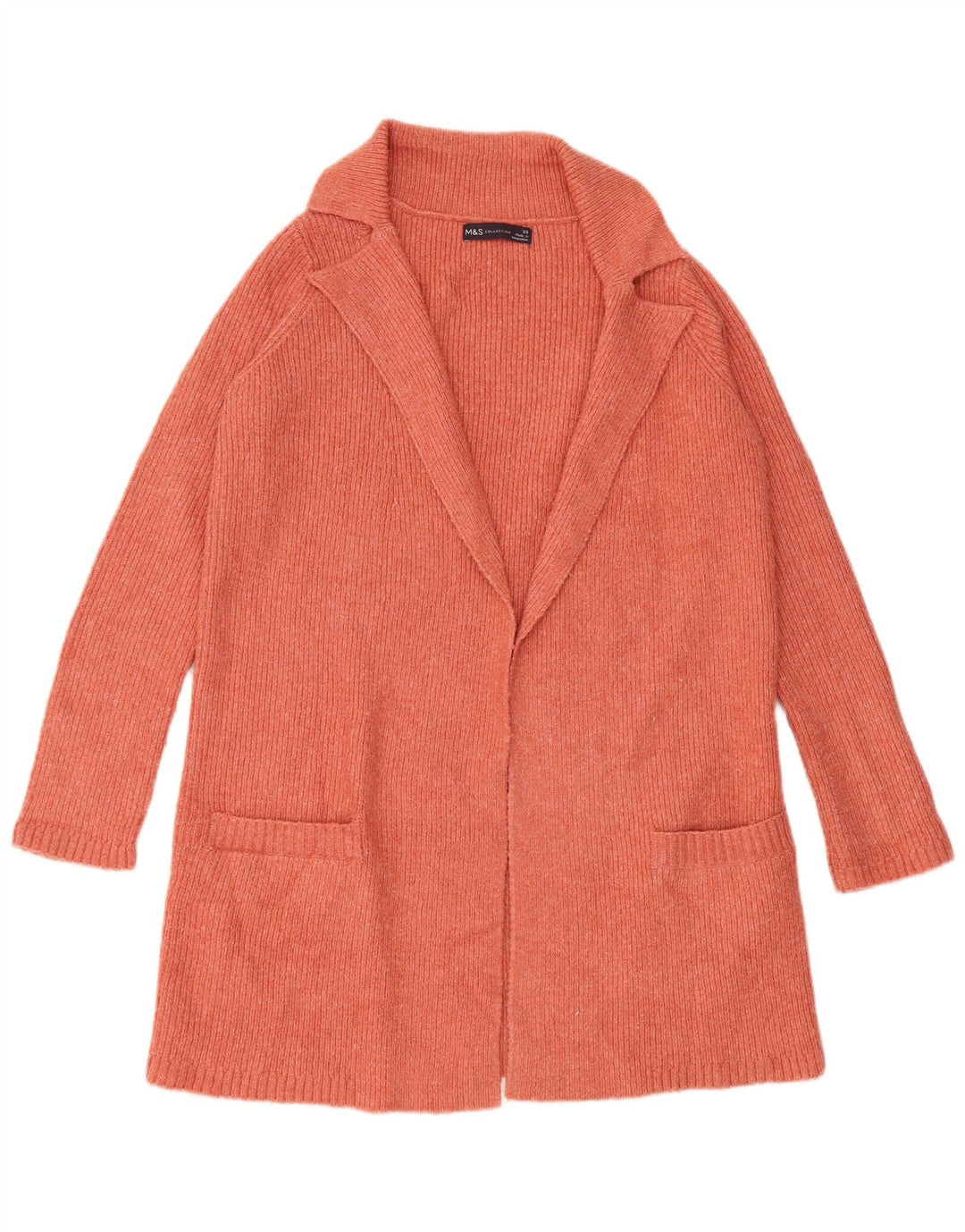 Marks & Spencer Womens Oversized Cardigan Sweater UK 6 XS Orange