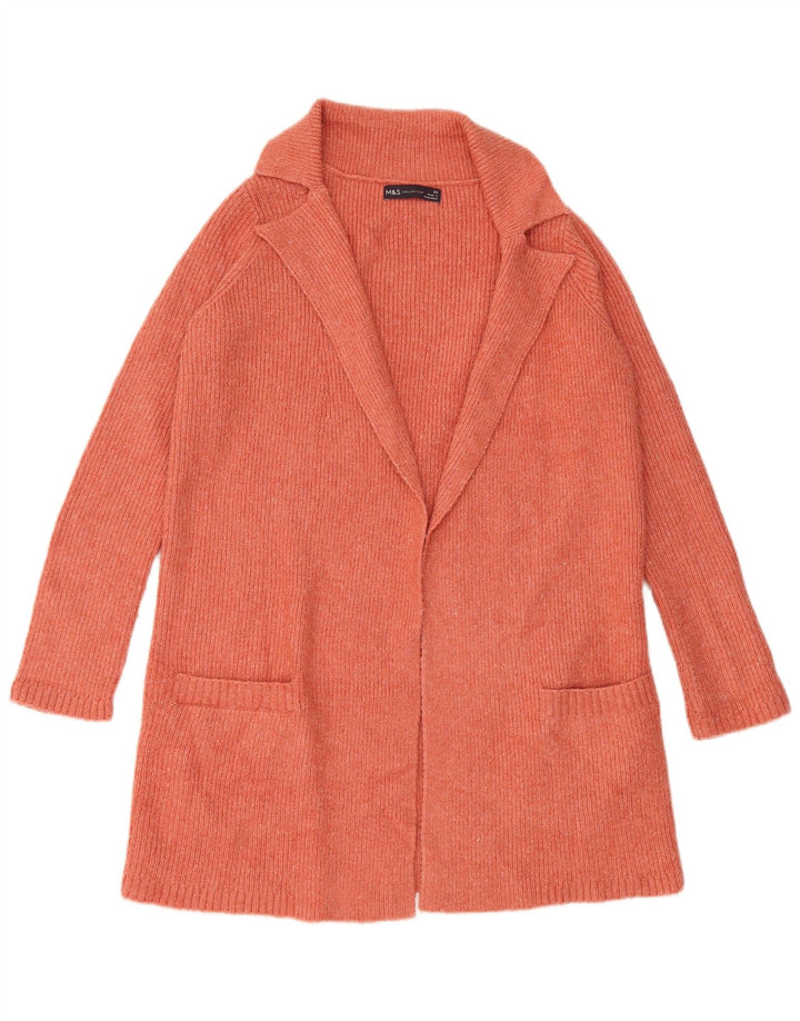 Marks & Spencer Womens Oversized Cardigan Sweater UK 6 XS Orange