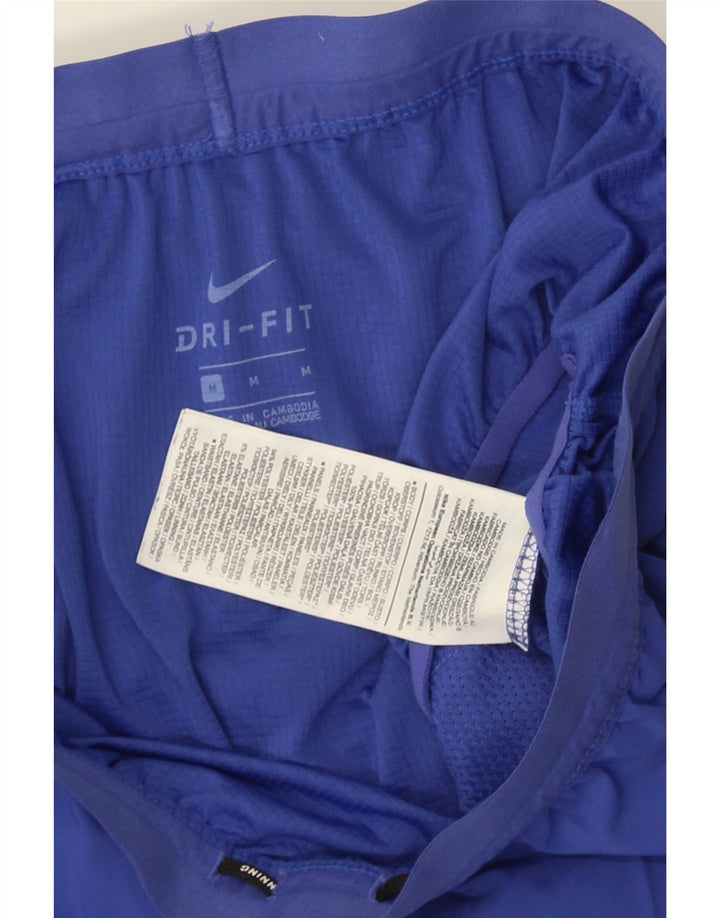 NIKE Womens Dri Fit Sport Shorts UK 12 Medium  Blue Polyester