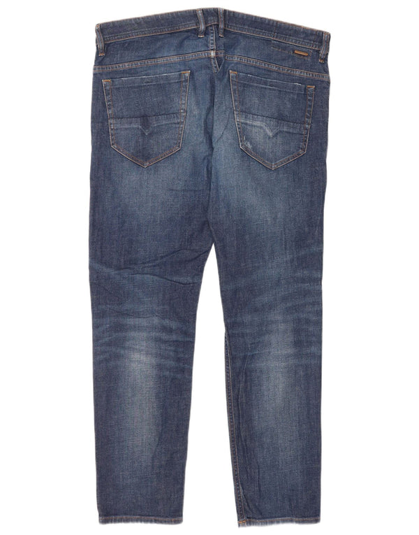 Diesel Mens Thommer Distressed Slim Skinny Jeans W36 L32 Blue Cotton