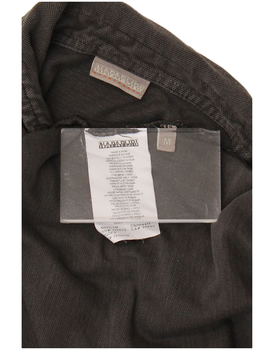 NAPAPIJRI Mens Long Sleeve Polo Shirt Medium Grey Cotton