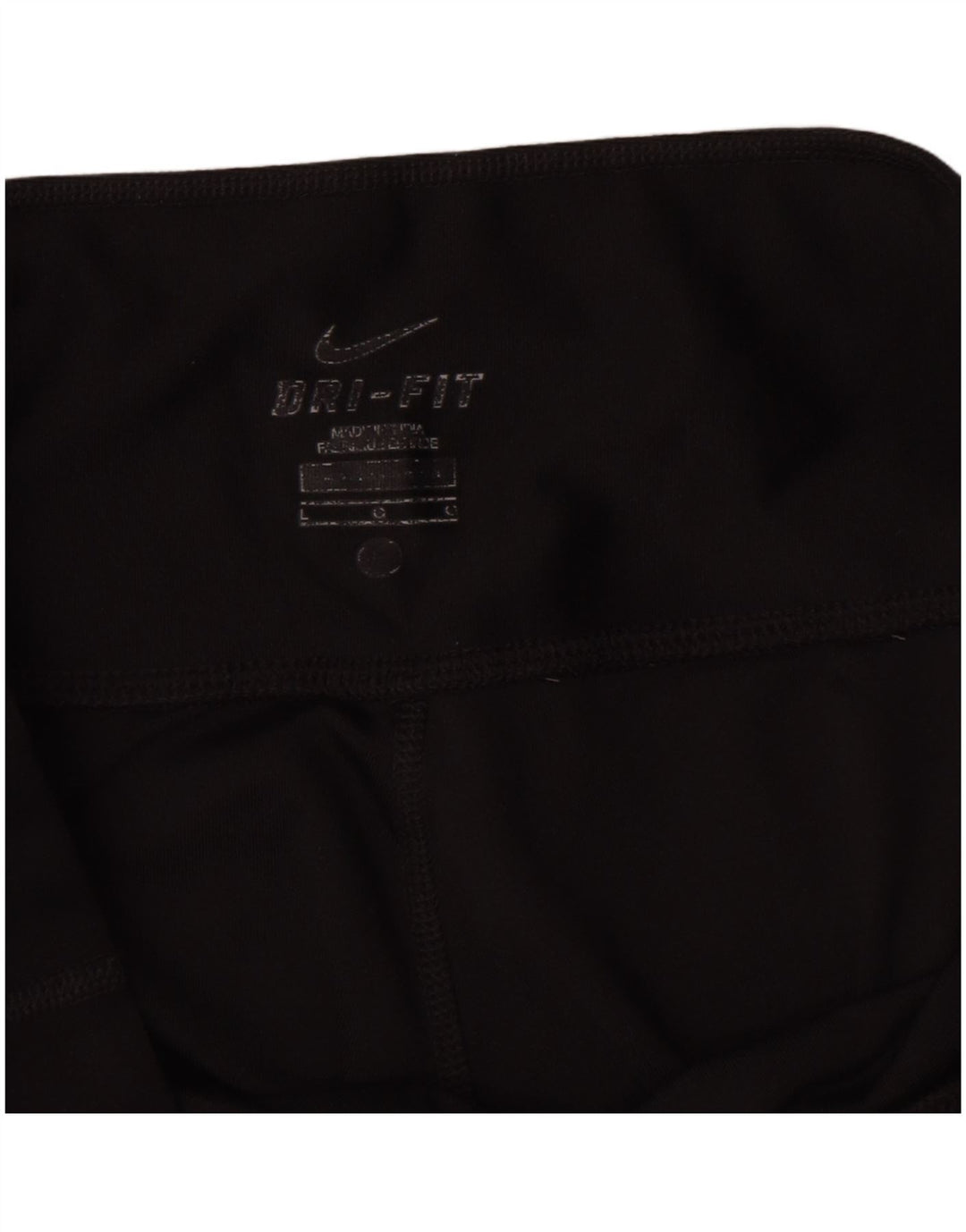 Nike Womens Dri Fit Capri Leggings UK 14 Large Black Polyester