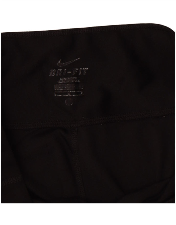 Nike Womens Dri Fit Capri Leggings UK 14 Large Black Polyester
