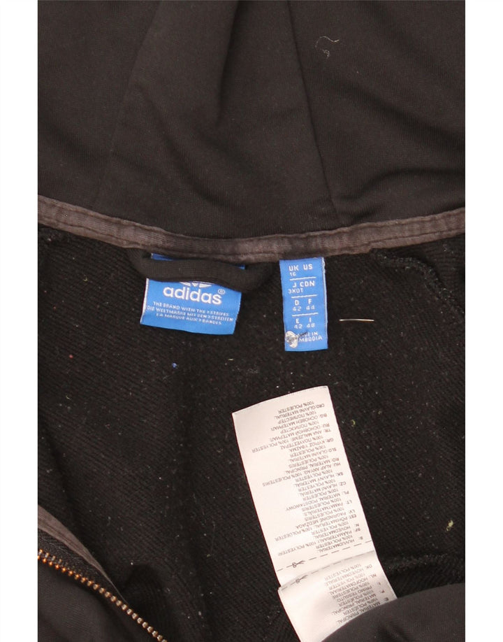 Adidas Womens Zip Hoodie Sweater Size 16 Black Polyester