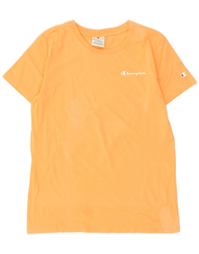 CHAMPION Womens T-Shirt Top UK 8 Small Orange Vintage Champion and Second-Hand Champion from Messina Hembry 