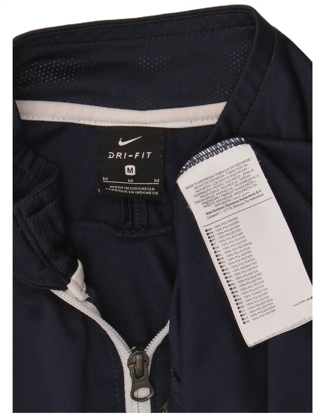 Nike Mens Dri Fit Tracksuit Top Jacket Medium Navy Blue Polyester