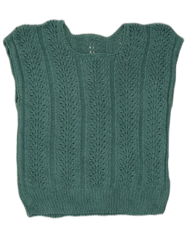 Vintage Womens Vest Tank Top UK 14 Large Green
