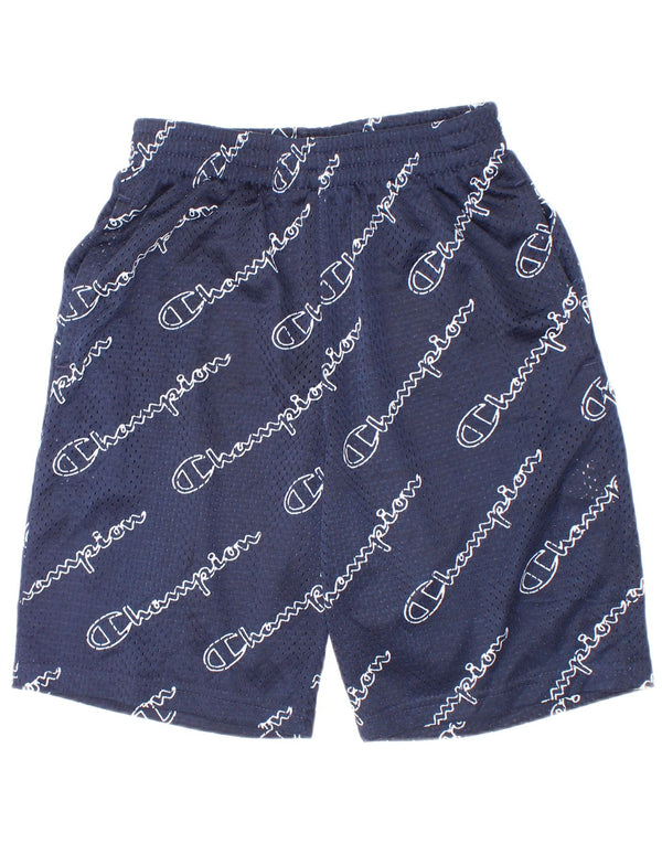 Champion Boys Graphic Sport Shorts 9-10 Years Medium Navy Blue Polyester