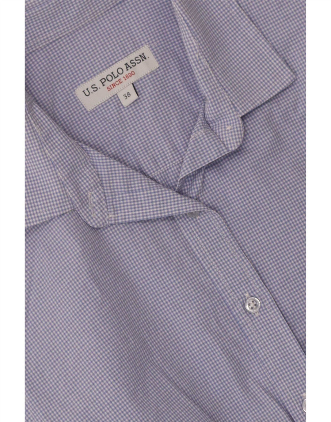 U.S. Polo Assn. Womens Shirt EU 38 Medium Blue Gingham