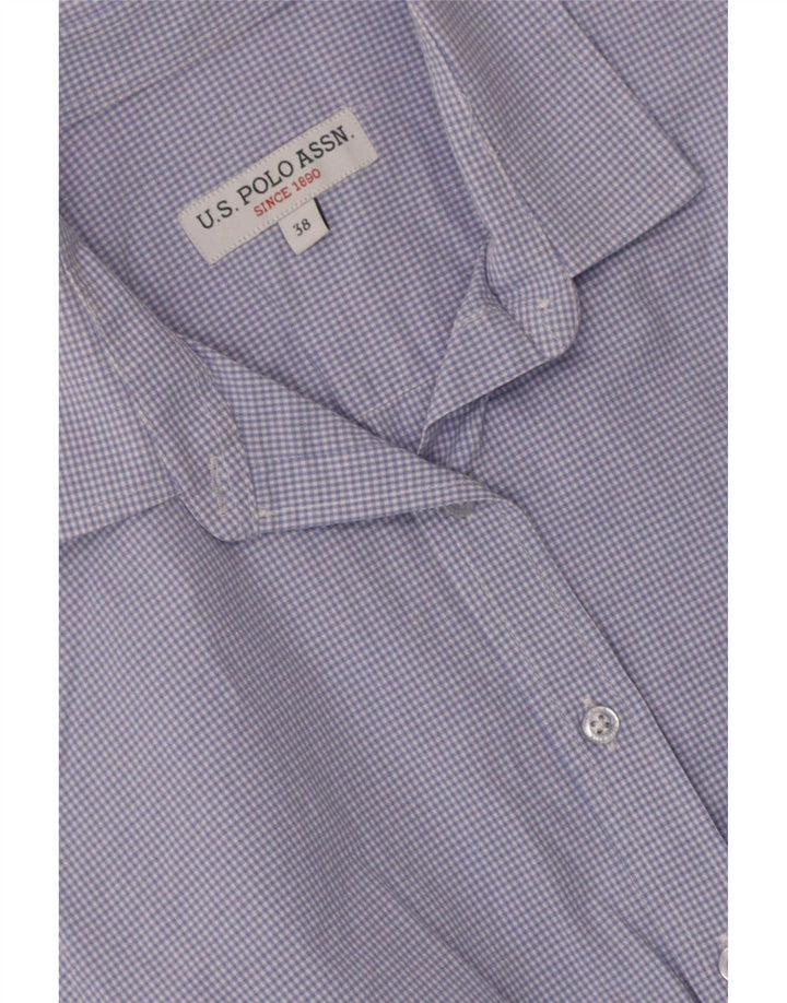 U.S. Polo Assn. Womens Shirt EU 38 Medium Blue Gingham