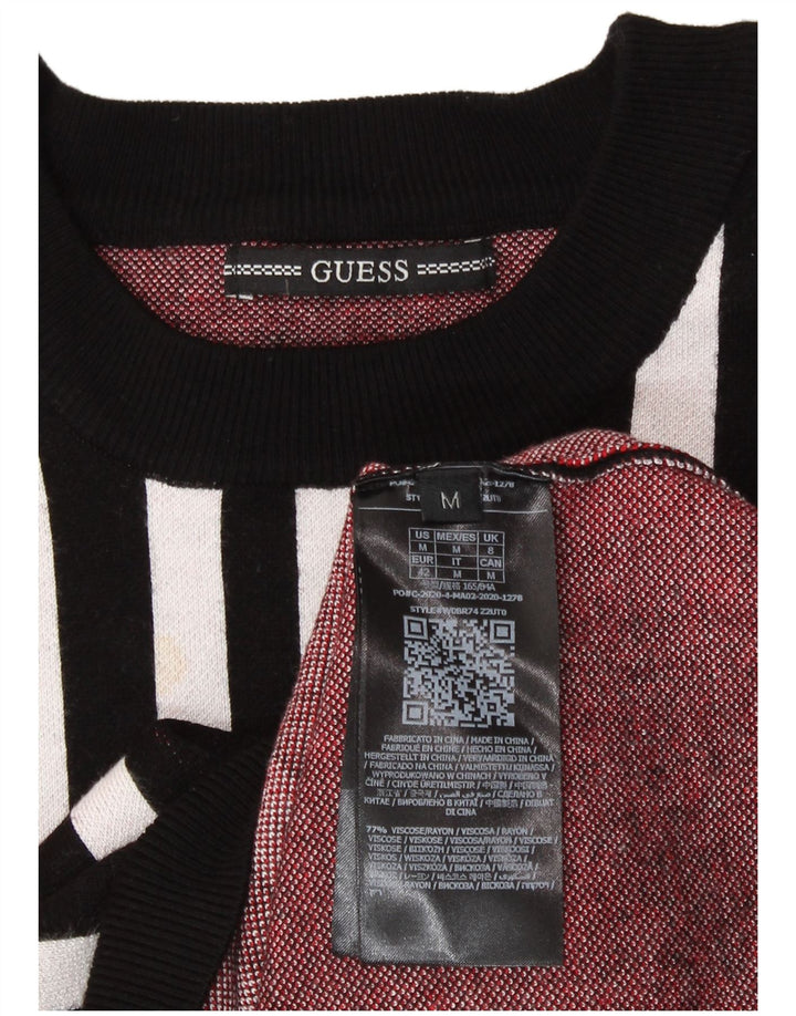 Guess Womens Oversized Crew Neck Jumper Sweater UK 8 Small Black