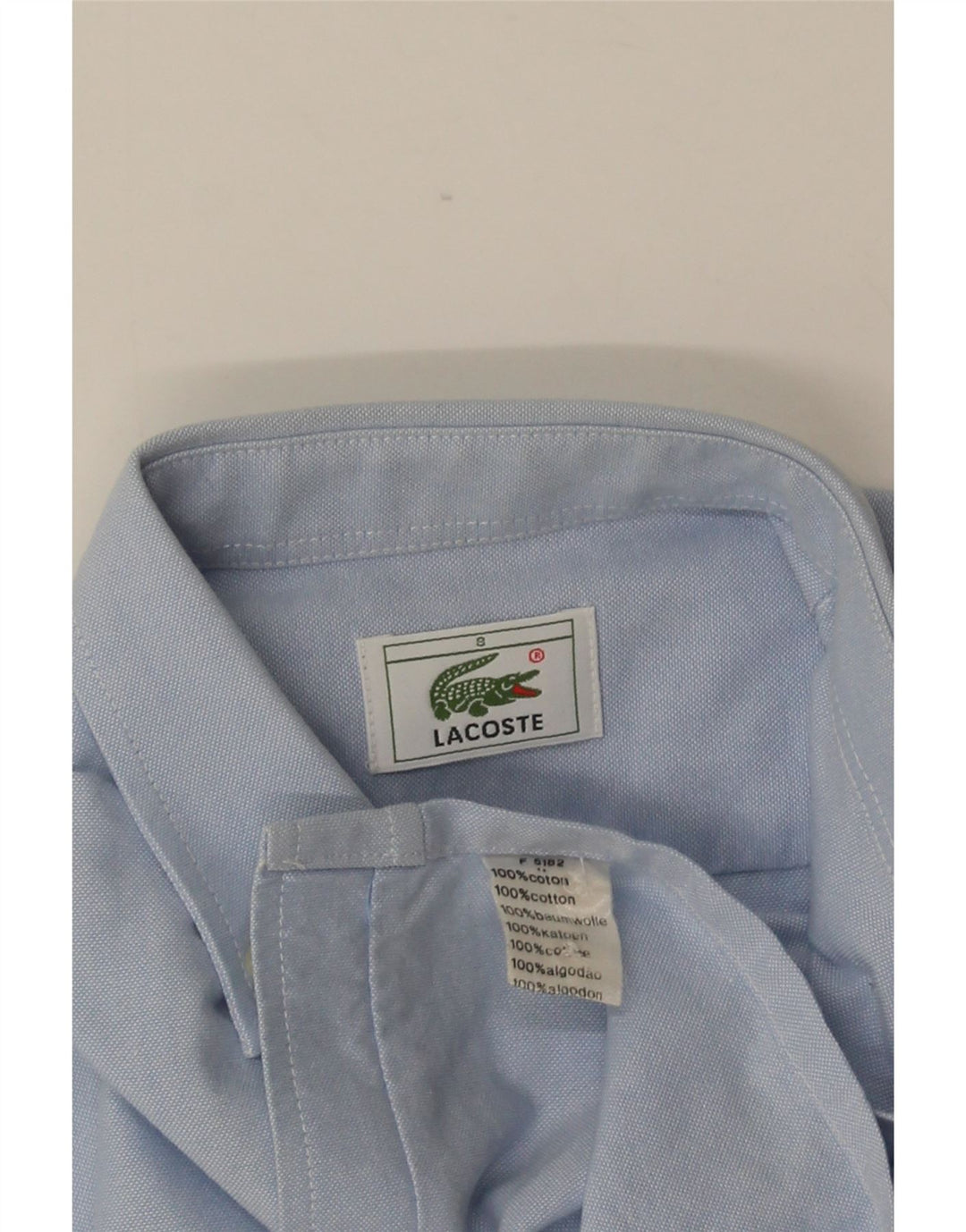 LACOSTE Boys Shirt 7-8 Years Blue Cotton