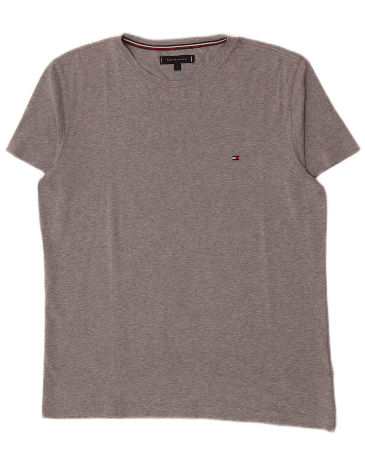 Tommy Hilfiger Mens T-Shirt Top Large Grey Cotton