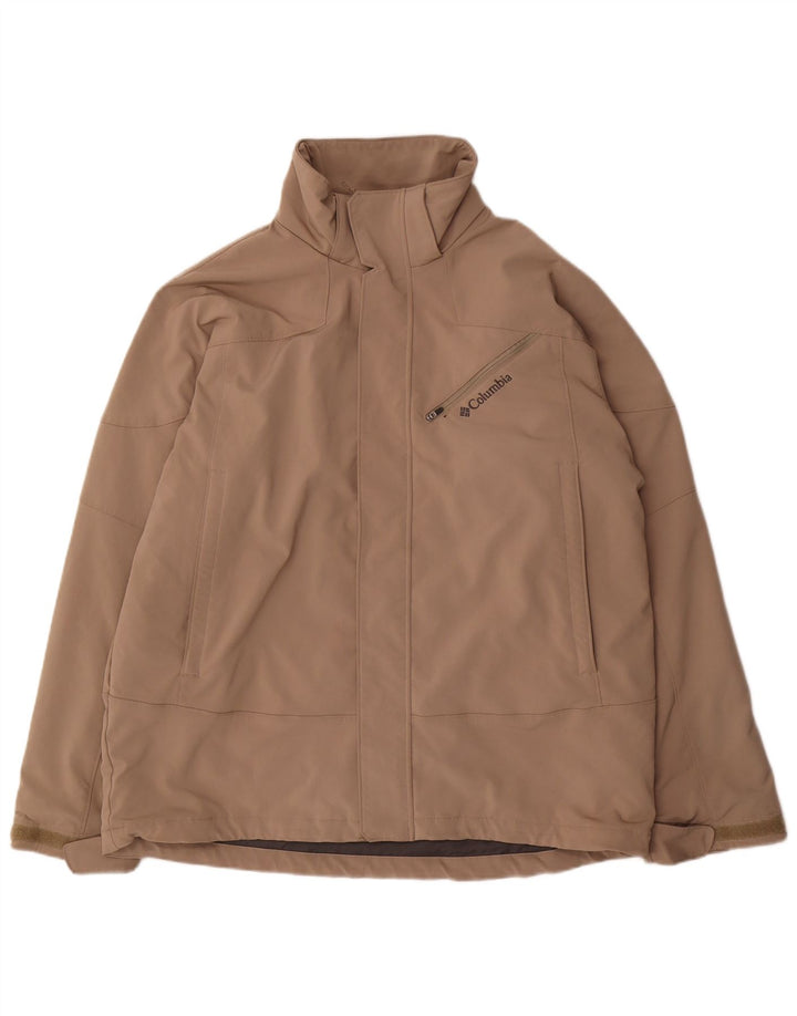 Columbia Mens Windbreaker Jacket UK 40 Large Beige Polyester