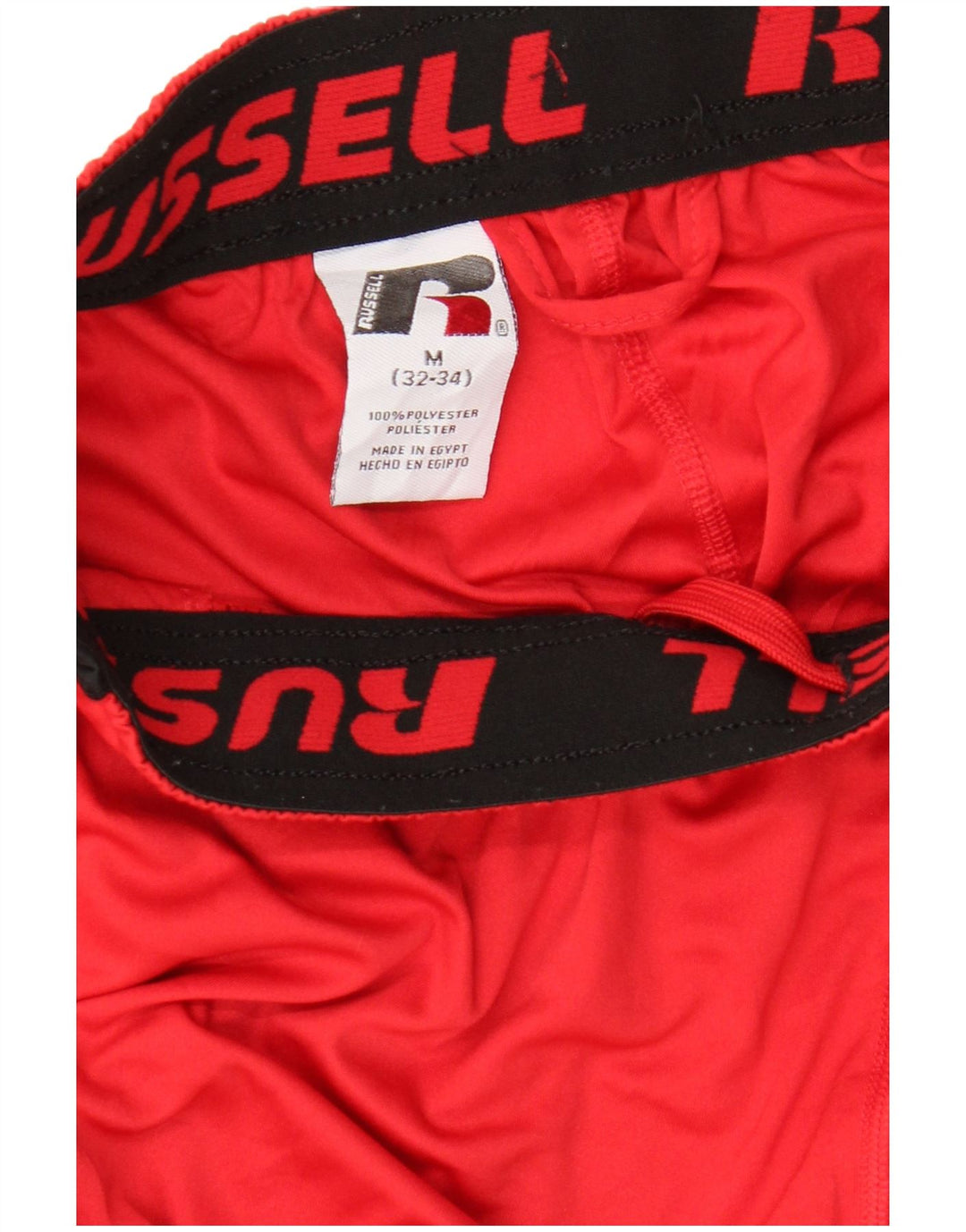 RUSSELL ATHLETIC Mens Dri-Power Sport Shorts Medium  Red Colourblock