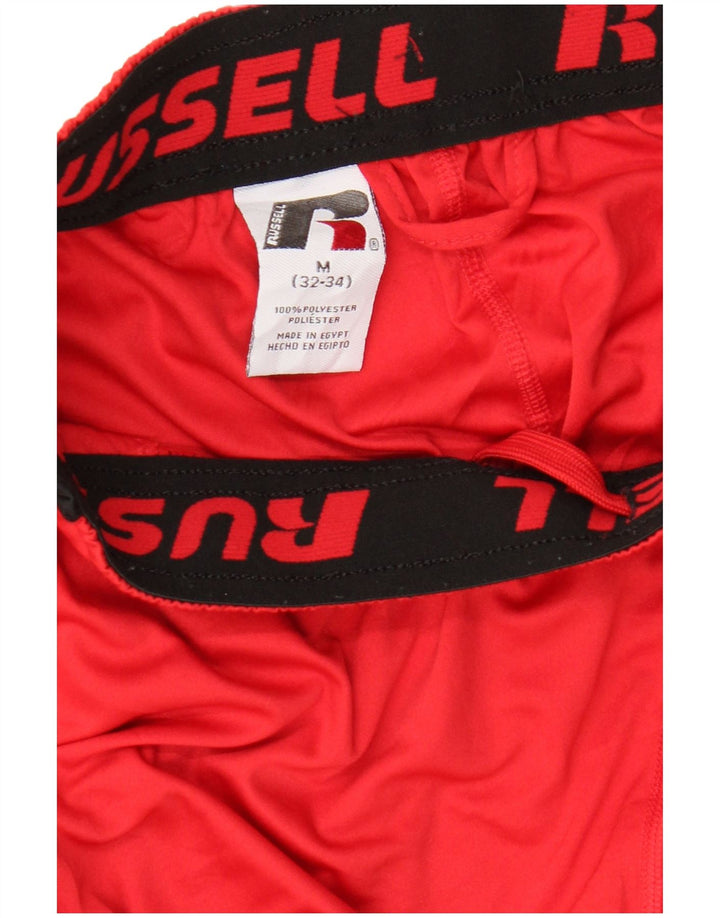 RUSSELL ATHLETIC Mens Dri-Power Sport Shorts Medium  Red Colourblock