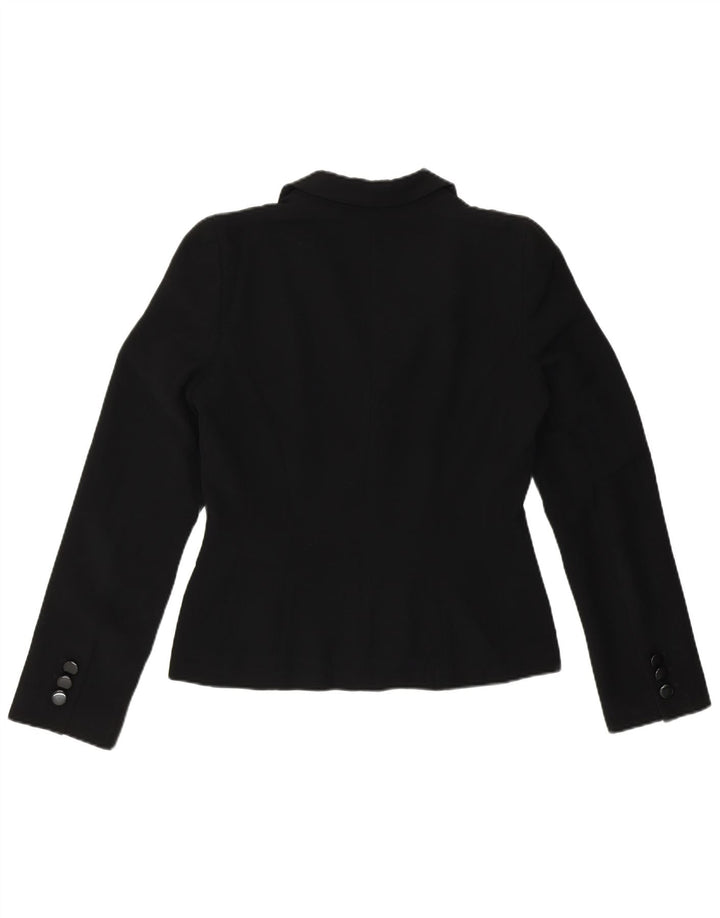 Hobbs Womens 2 Button Blazer Jacket UK 12 Medium Black Polyester