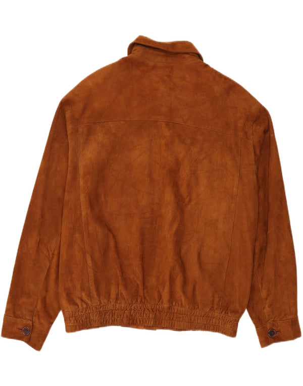 Vintage Mens Leather Suede Jacket IT 56 3XL Brown Leather