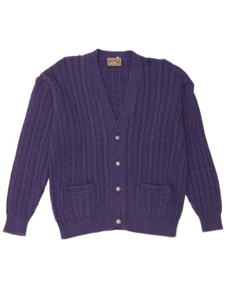 Sevres Mens Cardigan Sweater IT 50 Medium Navy Blue Cotton