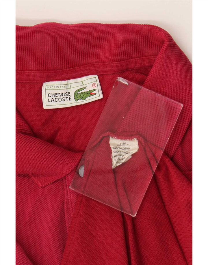 Lacoste Mens Polo Shirt Size 6 XL Red Cotton