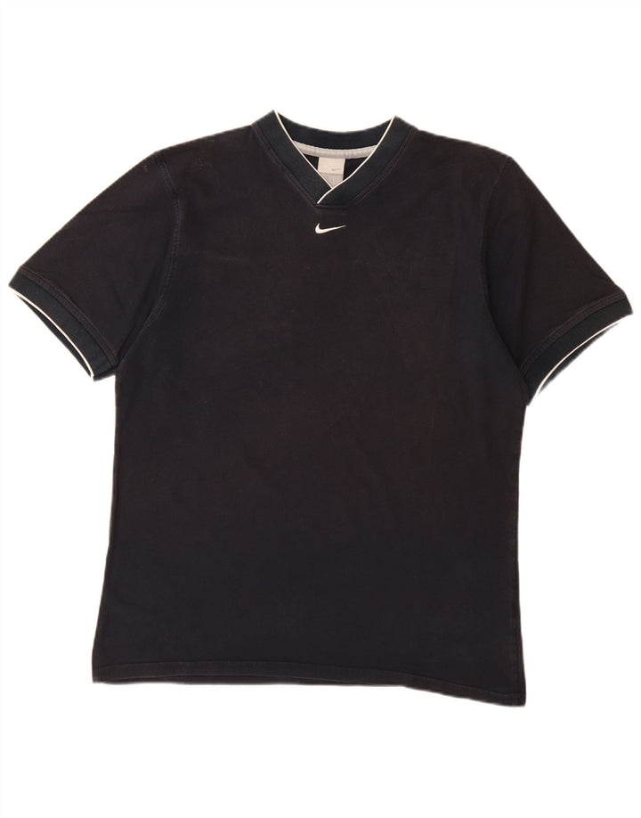 NIKE Mens T-Shirt Top UK 42/44 Large Navy Blue Cotton