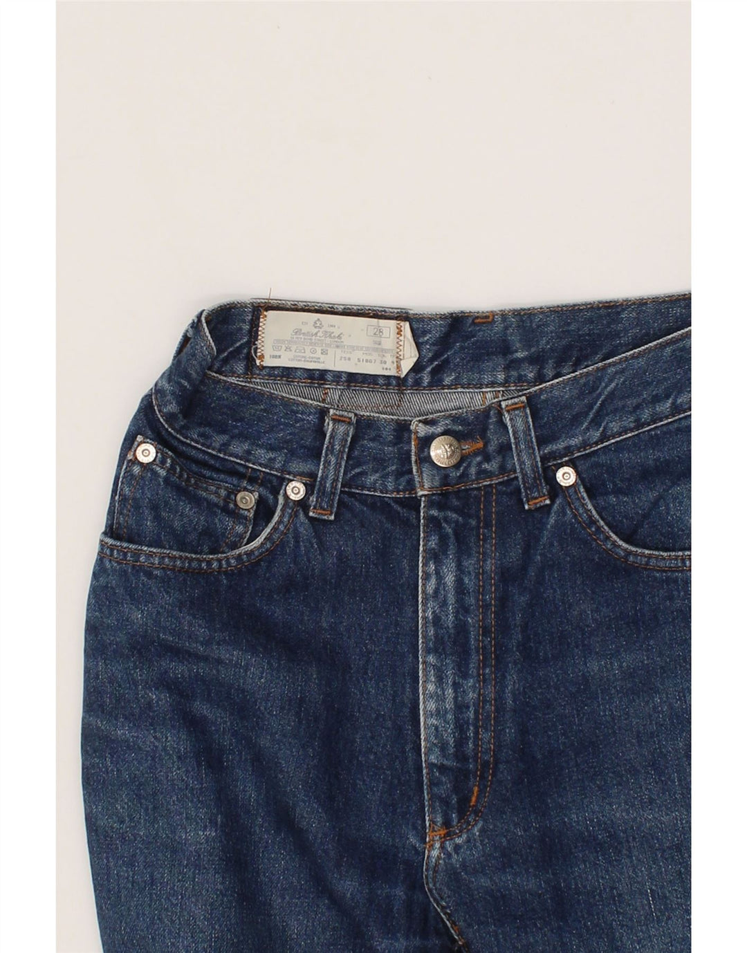 BRITISH KHAKI Womens Tapered Jeans W28 L30 Blue Cotton Vintage British Khaki and Second-Hand British Khaki from Messina Hembry 