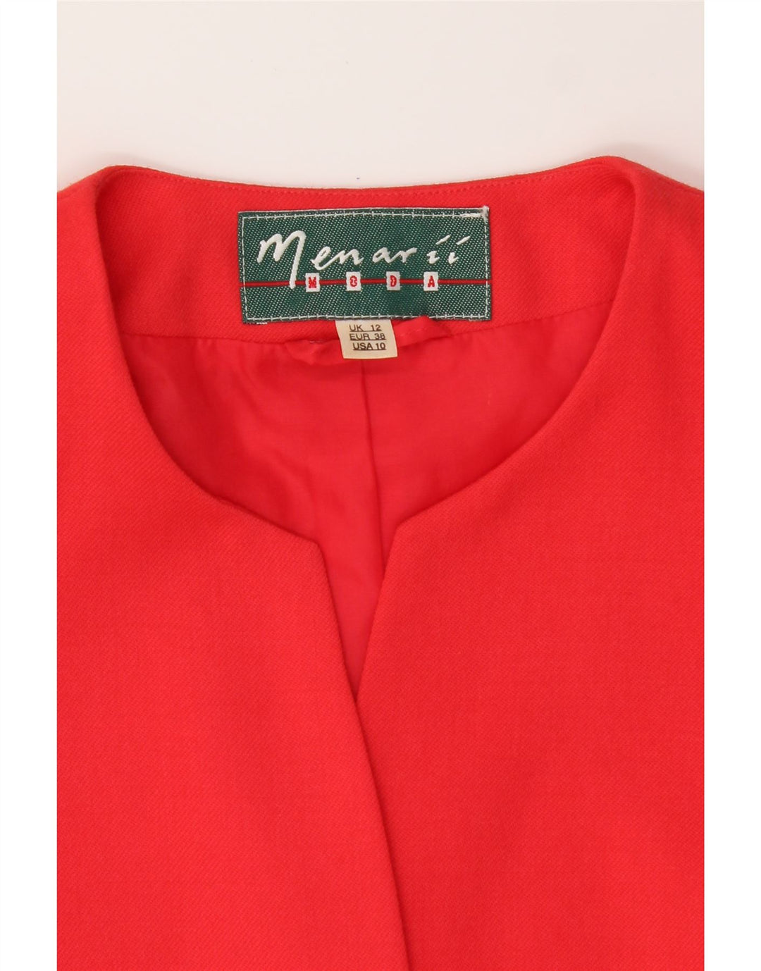 VINTAGE Womens 3 Button Blazer Jacket UK 12 Medium Red New Wool Vintage Vintage and Second-Hand Vintage from Messina Hembry 