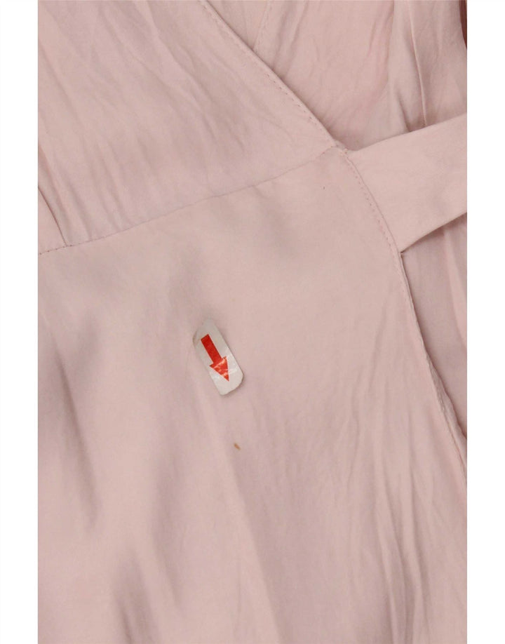 Zara Womens Wrap Dress UK 10 Small Pink Viscose