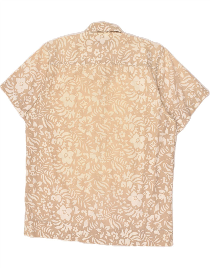 TOM TAILOR Mens Short Sleeve Shirt Medium Beige Floral Cotton Hawaiian | Vintage Tom Tailor | Thrift | Second-Hand Tom Tailor | Used Clothing | Messina Hembry 
