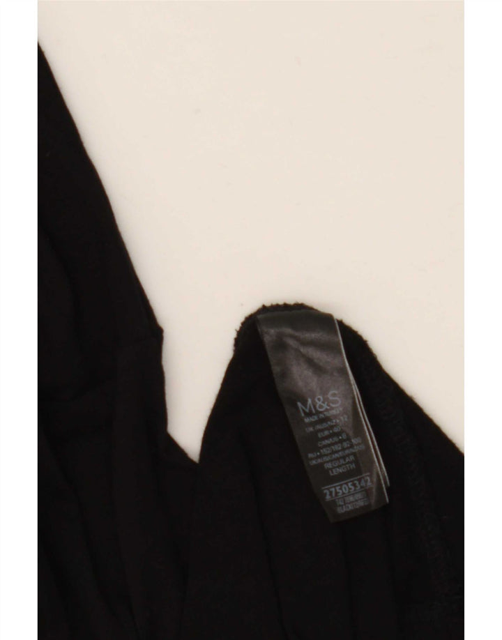 Marks & Spencer Womens A-Line Dress UK 12 Medium Black Viscose