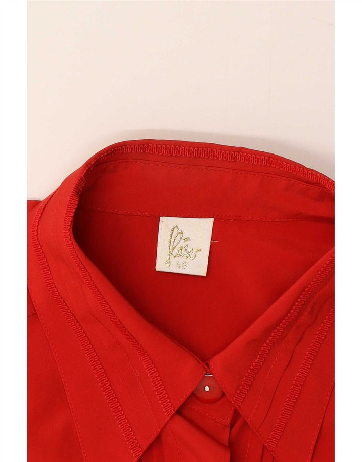 Vintage Womens Shirt Blouse IT 48 XL Red Polyester