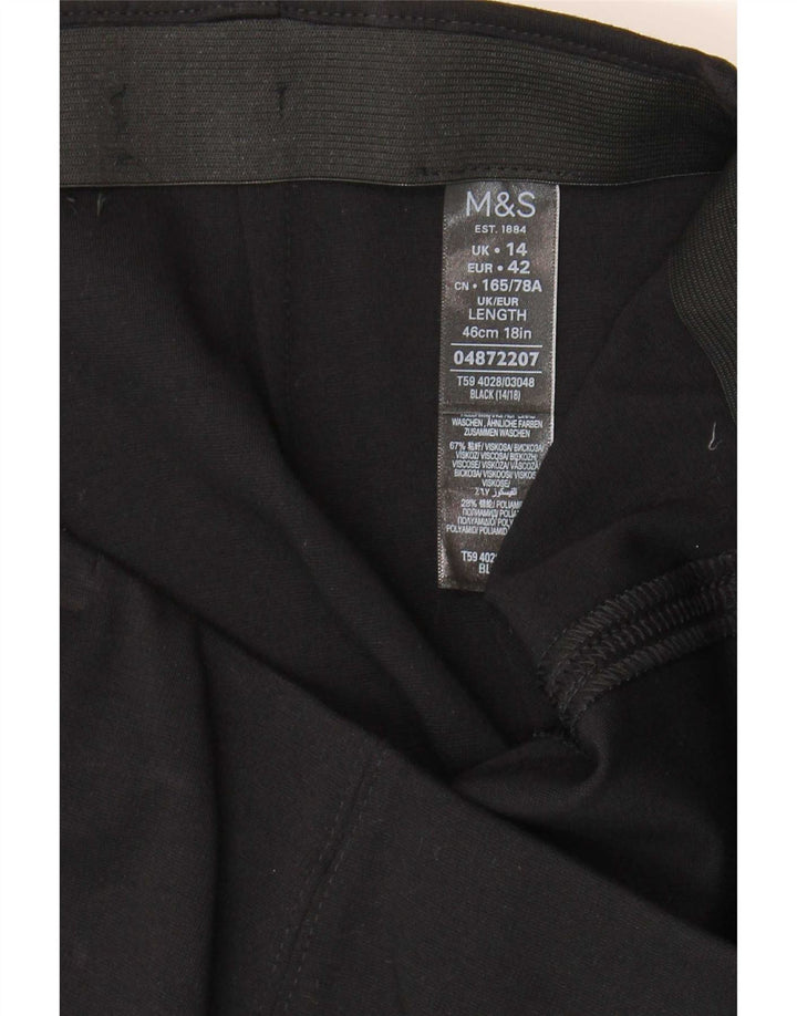 Marks & Spencer Womens Mini Skirt UK 14 Large W32 Black Viscose