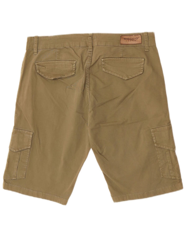 Risskio Mens Cargo Shorts W34 Large Khaki