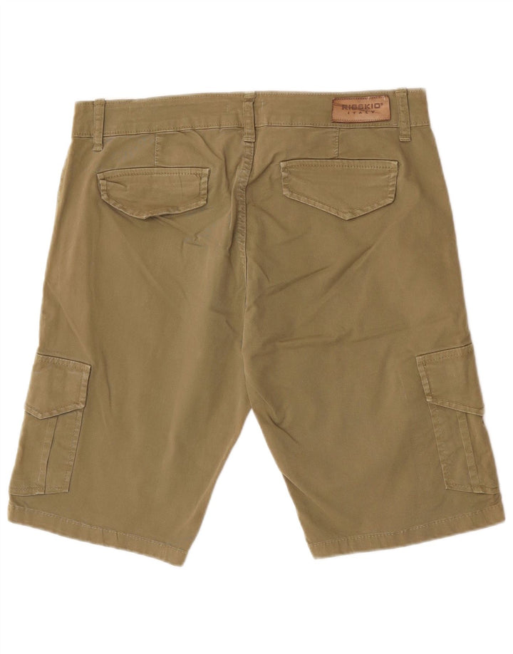 Risskio Mens Cargo Shorts W34 Large Khaki