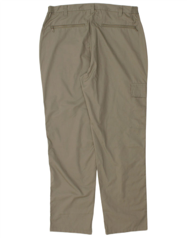 COTTON TRADERS Mens Straight Cargo Trousers W36 L30 Grey Polyester