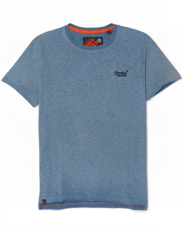 Superdry Mens T-Shirt Top XS Blue Flecked Cotton