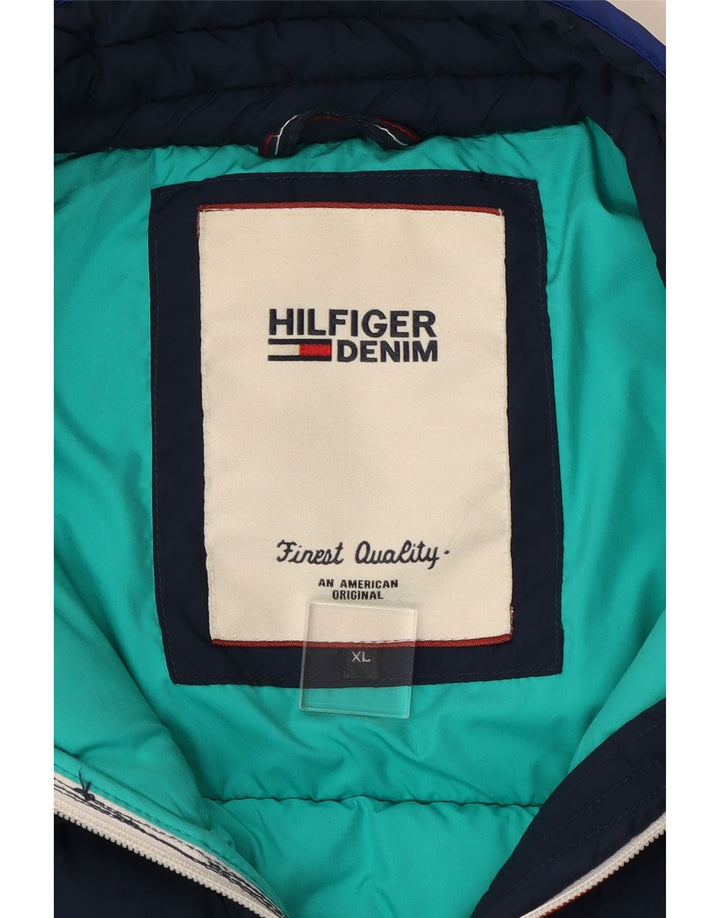 Tommy Hilfiger Mens Padded Jacket UK 42 XL Navy Blue Polyester